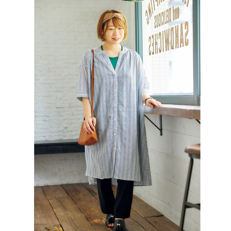 しまむら ボーダー ワンピース Lサイズ