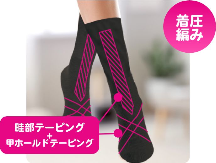甲テーピングソックス 畦部テーピング付きタイプ